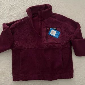Columbia Fuzzy Sweater/Zip Maroon